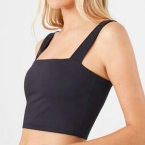 Forever 21 Black Square Neck Crop Tank